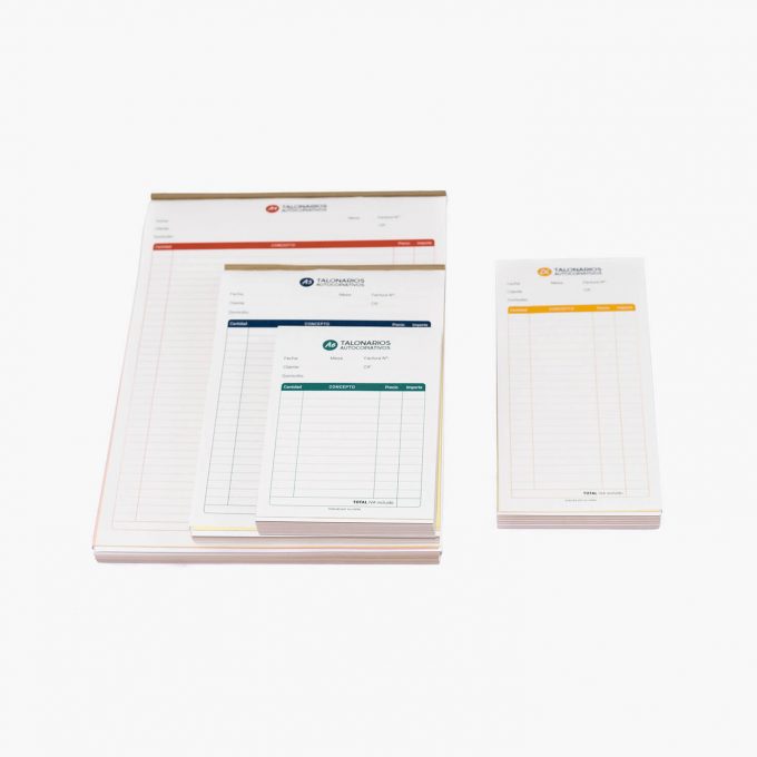 Imprimir talonarios autocopiativos en formato A4. A5, A6 y DL Imprimir talonarios autocopiativos económicos