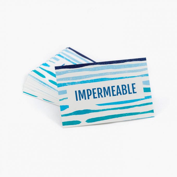 Tarjetas de visita impresas en plástico resistente